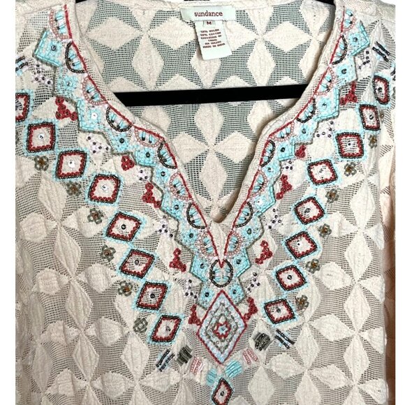 ✨ Sundance Global Embrace Blush Peach Beaded Dress Size Medium ✨ - Picture 9 of 14